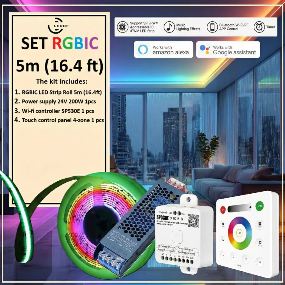 SET Addressable LED strip RGBIC COB